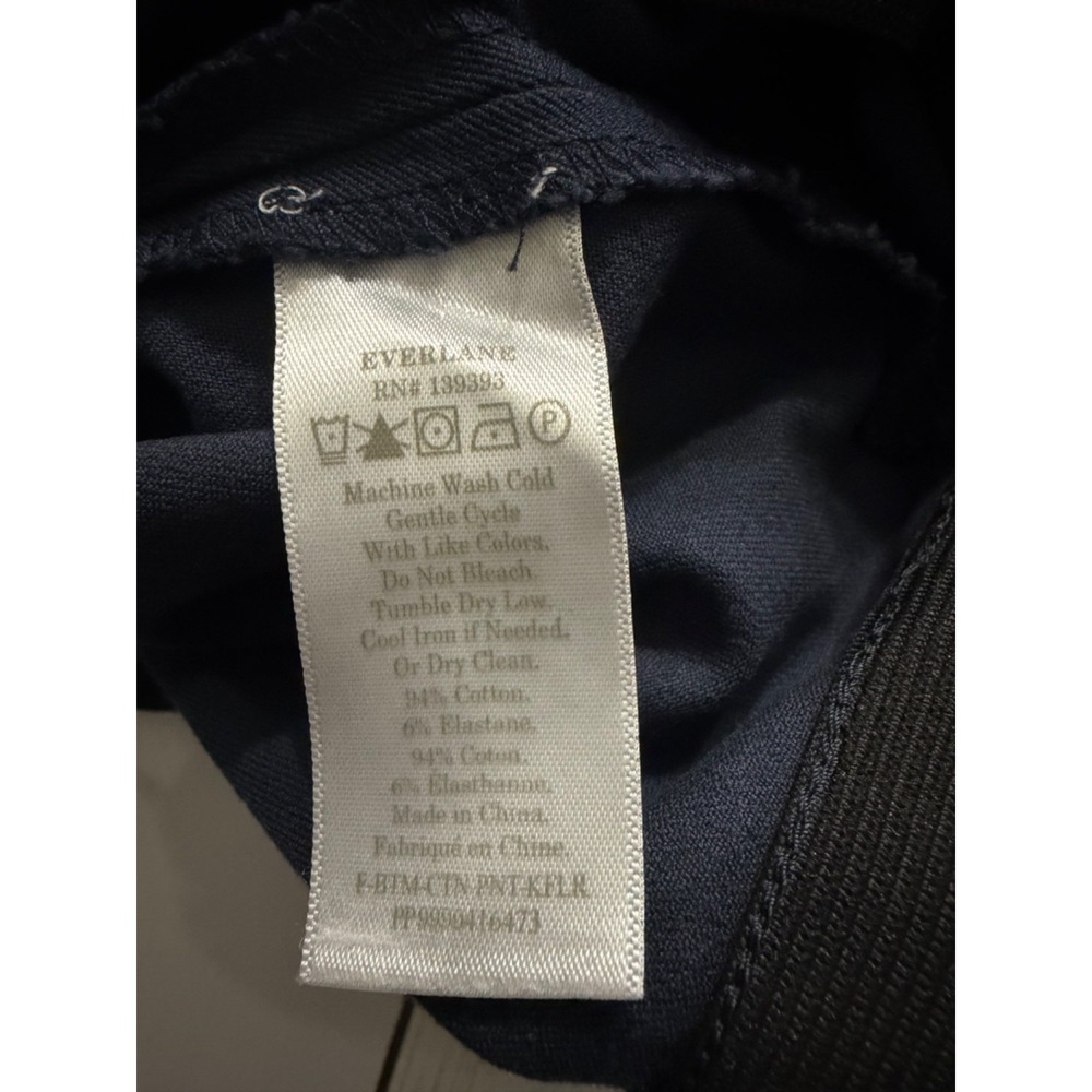 Everlane The Kick Cropped Pants Womens 0 Navy Side Zip Stretch‎ Mid Rise - Picture 9 of 10